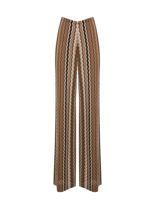 Pantalone Amalia in maglia raschel Marrone Mc2 Saint Barth | AMALIA01060H RACHEL CHEVRON 18